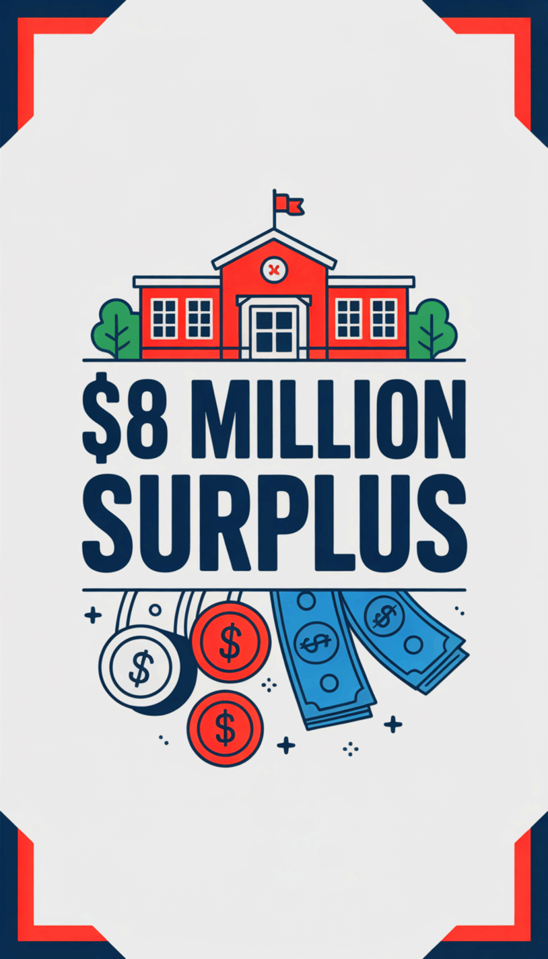 $8 Millin Surplus