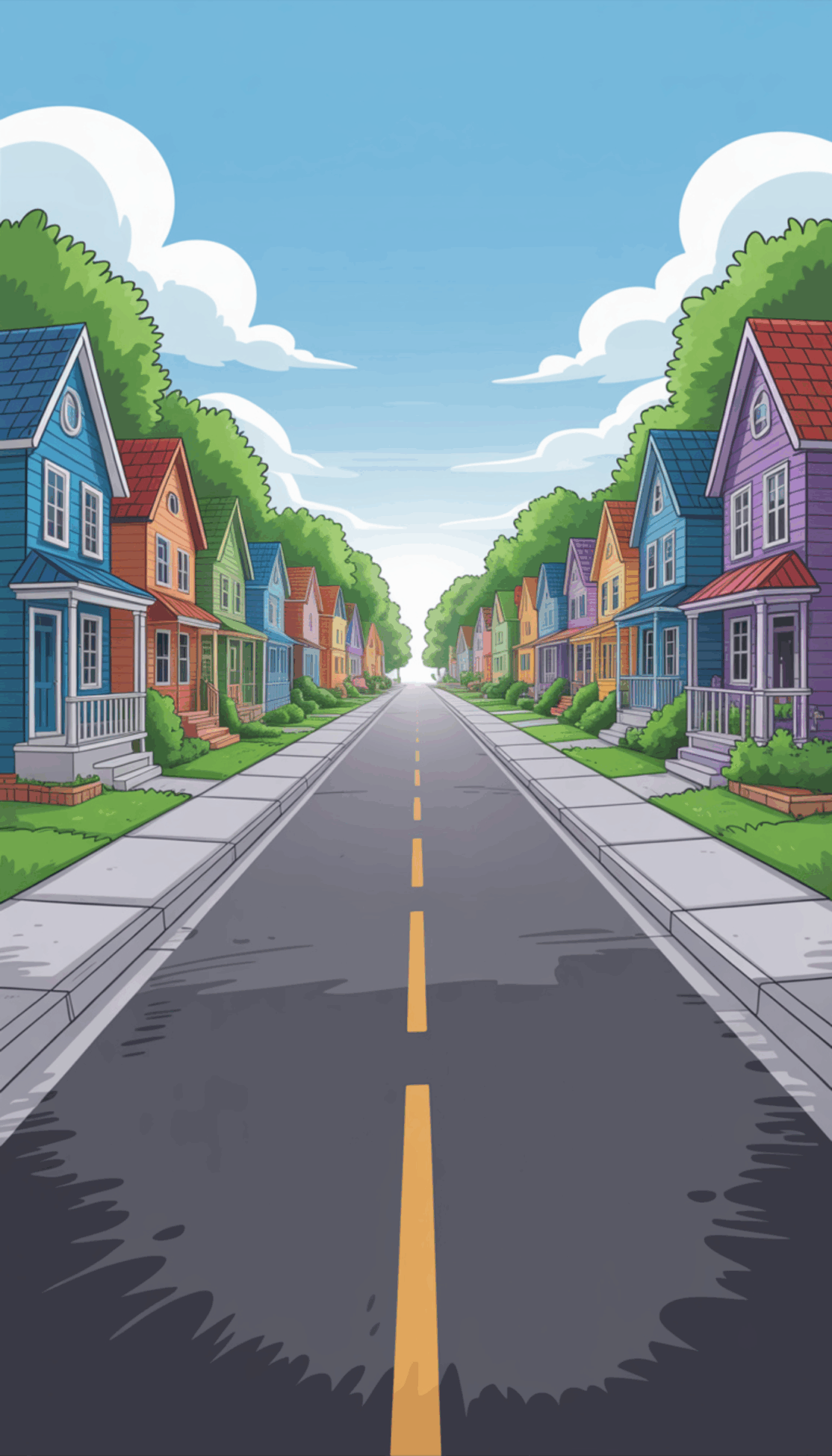 A paved street with nice sidewalks